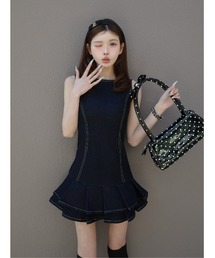 新品未使用　Darich ダーリッチ　ダブルプリーツデニムワンピース　FL Darich（ダーリッチ） ワンピース ダブルプリーツデニムミニワンピース