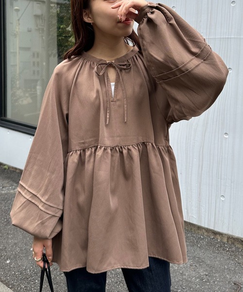 「DISCOAT」 長袖ブラウス MEDIUM グレー レディース_画像3
