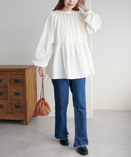 「DISCOAT」 長袖ブラウス MEDIUM グレー レディース_画像5