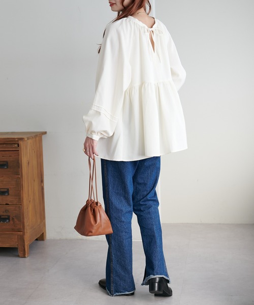 「DISCOAT」 長袖ブラウス MEDIUM グレー レディース_画像6