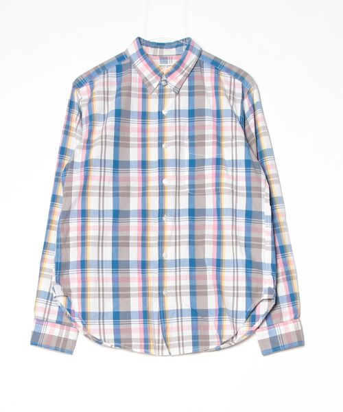 エンジニアードガーメンツ青白チェック柄長袖シャツ XL Engineered Garments（エンジニアド ガーメンツ） チェック柄長袖