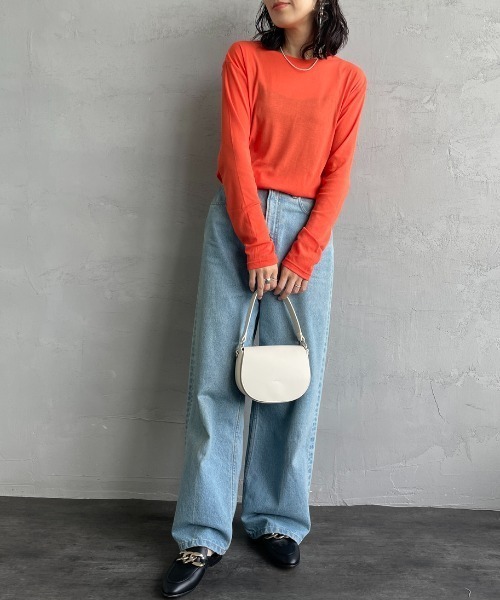 「JEANS FACTORY Clothes」 長袖カットソー F ブラウン レディース_画像2