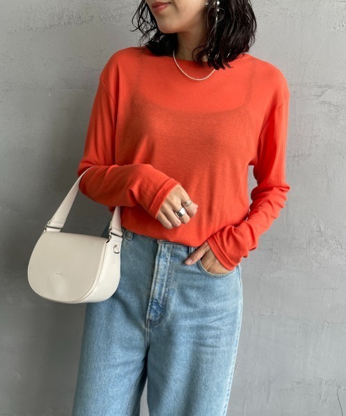 「JEANS FACTORY Clothes」 長袖カットソー F ブラウン レディース_画像5