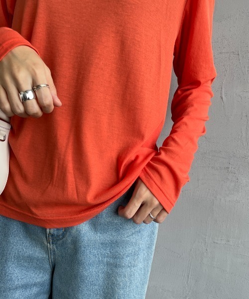 「JEANS FACTORY Clothes」 長袖カットソー F ブラウン レディース_画像8