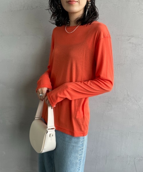 「JEANS FACTORY Clothes」 長袖カットソー F ブラウン レディース_画像9