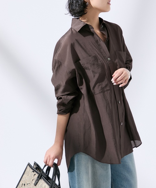「journal standard L'essage」 長袖シャツ - ブラウン レディース_画像3