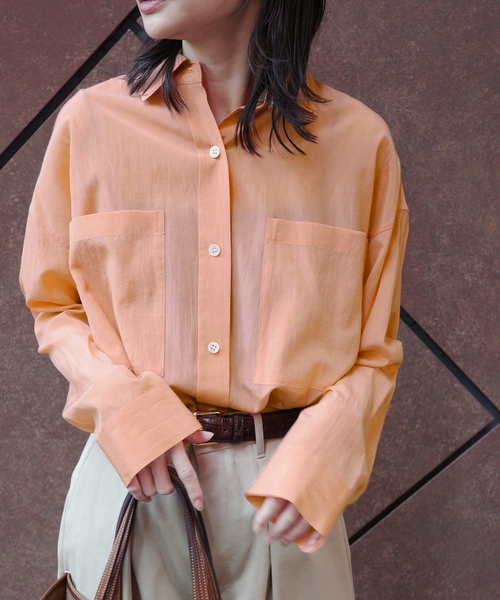 「journal standard L'essage」 長袖シャツ - ブラウン レディース_画像4