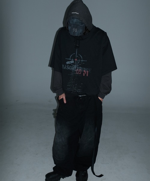「MASONPRINCE」 プルオーバーパーカー X-LARGE ブラック メンズ_画像3