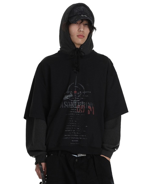 ず*や様 MASONPRINCE ブラック フード付きパーカー MASONPRINCE プルオーバーパーカー X-LARGE ブラック メンズ