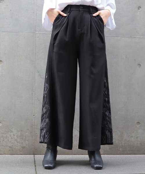 REZEN（リゼン） パンツ 菖蒲刺繍ワイドパンツ メンズ : ZOZOTOWN