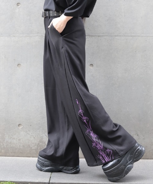 REZEN（リゼン） ワイドパンツ パンツ 菖蒲刺繍ワイドパンツ メンズ