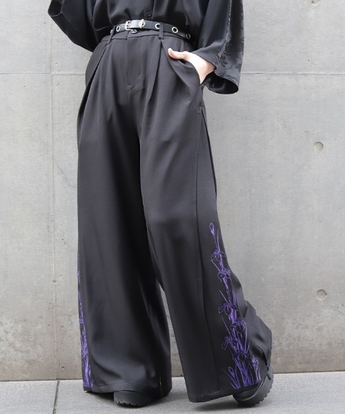 REZEN（リゼン） ワイドパンツ パンツ 菖蒲刺繍ワイドパンツ メンズ