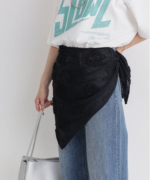BACK NUMBER スカーフ バンダナ シアー刺繍スカーフ レディース
