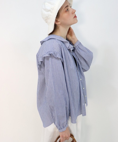 「haupia」 長袖ブラウス MEDIUM オフホワイト レディース_画像7