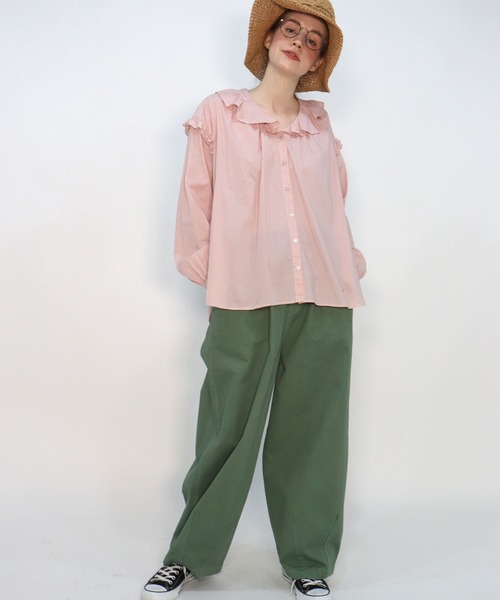 「haupia」 長袖ブラウス MEDIUM オフホワイト レディース_画像9