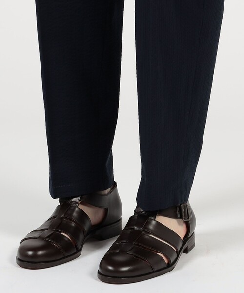スラックス 「別注」Salvatore Piccolo MARCELLO コットンシアサッカー 1プリーツテーパードパンツ メンズの画像