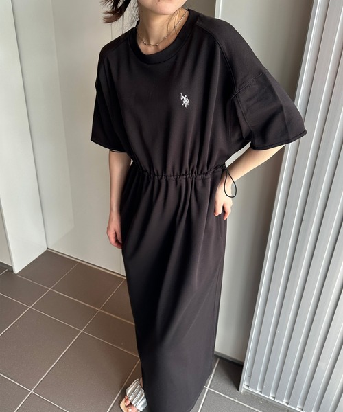 「U.S. POLO ASSN.」 半袖ワンピース M アイボリー レディース_画像2
