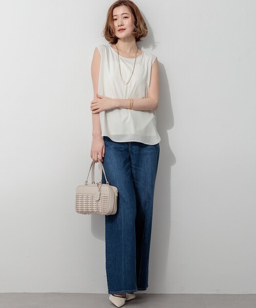 23区（ニジュウサンク） ブラウス シャツ シフォンコンビ ジョーゼット