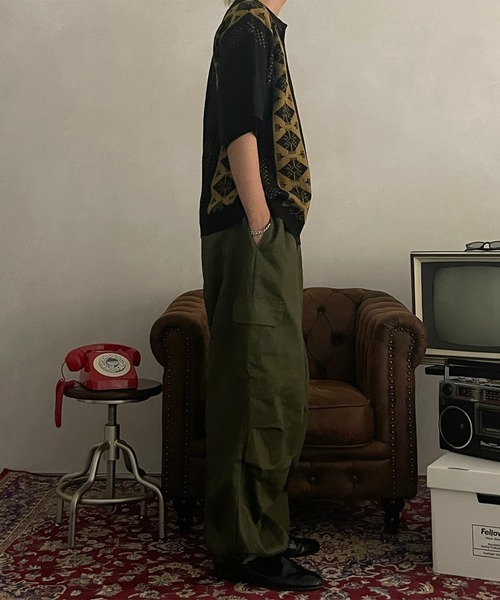 「kutir」 半袖ニット MEDIUM ゴールド メンズ_画像5