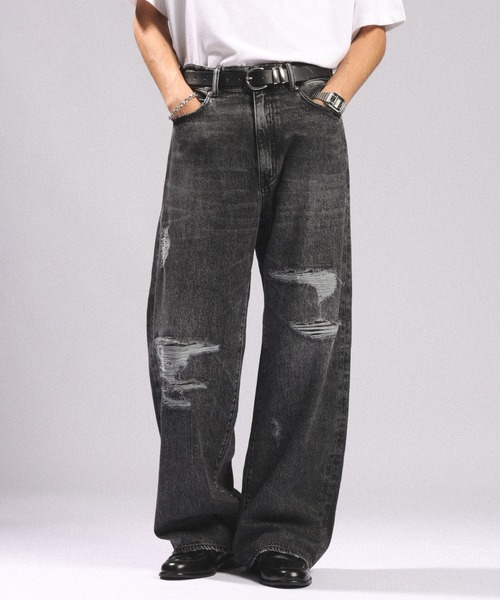 RAGEBLUE（レイジブルー） ジーンズ DISTRESSED STRAIGHT DENIM PANTS