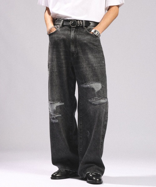 RAGEBLUE（レイジブルー） ジーンズ DISTRESSED STRAIGHT DENIM PANTS