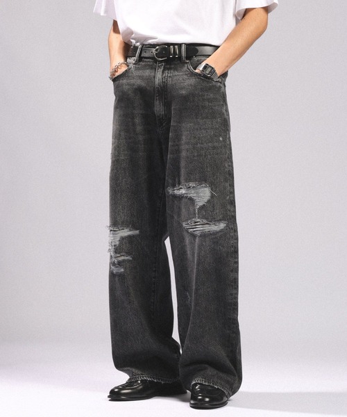 RAGEBLUE（レイジブルー） ジーンズ DISTRESSED STRAIGHT DENIM PANTS