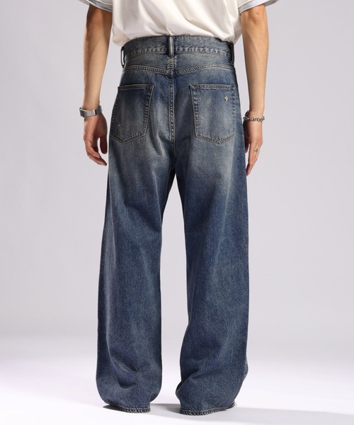 RAGEBLUE（レイジブルー） ジーンズ DISTRESSED STRAIGHT DENIM PANTS