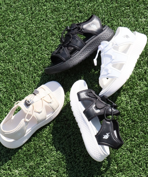 「U.S. POLO ASSN.」 フラットサンダル 24.5cm ブラック レディース_画像9