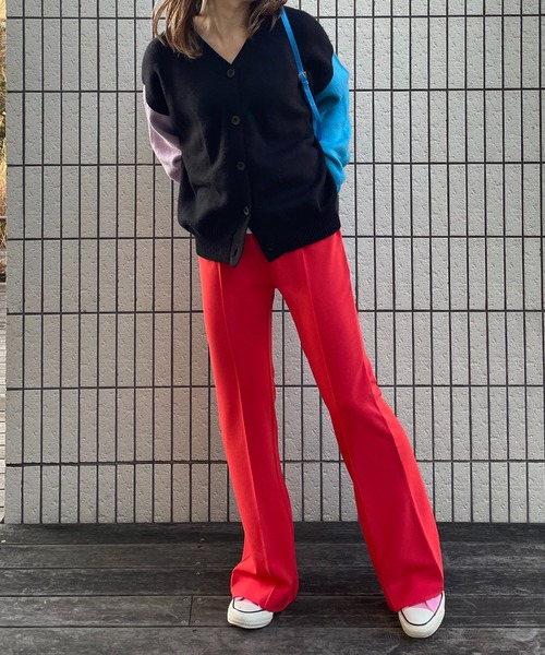 「mi via loca」 ブーツカットパンツ FREE ブラック レディース_画像4