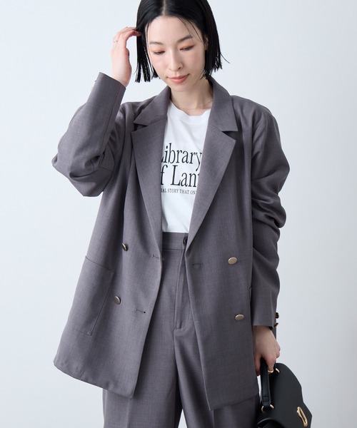 「Aunely」 テーラードジャケット M ネイビー レディース_画像7