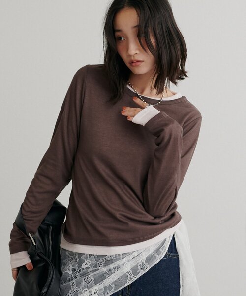 tシャツ レイヤードシアーパックTシャツ「WEB限定カラーあり」 レディース | Discoat | 10