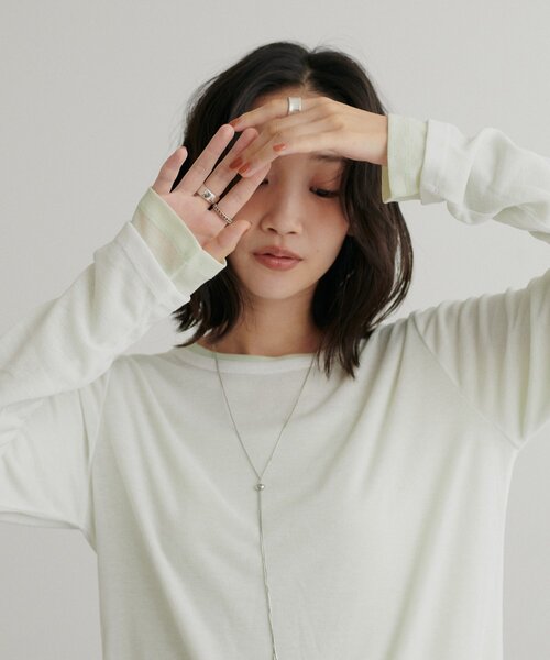 tシャツ レイヤードシアーパックTシャツ「WEB限定カラーあり」 レディース | Discoat | 02
