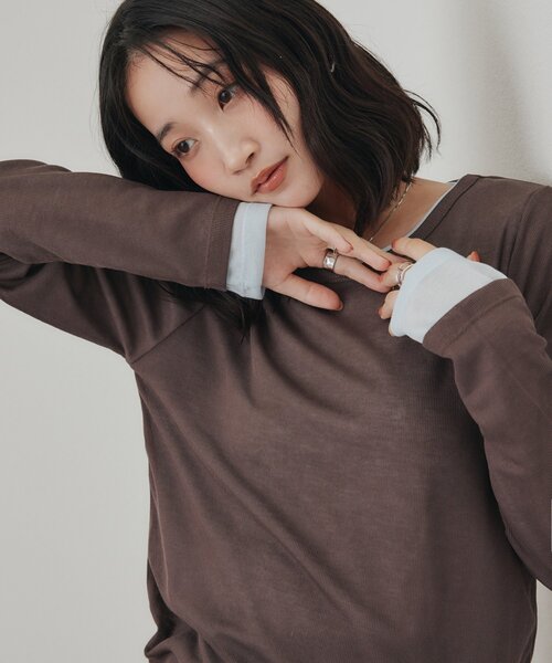 tシャツ レイヤードシアーパックTシャツ「WEB限定カラーあり」 レディース | Discoat | 12