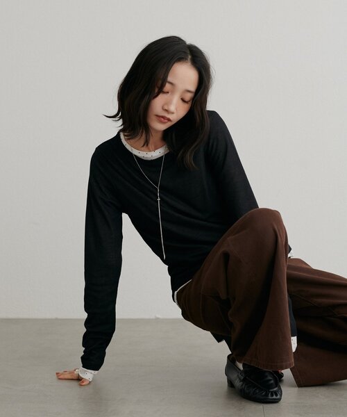 tシャツ レイヤードシアーパックTシャツ「WEB限定カラーあり」 レディース | Discoat | 22
