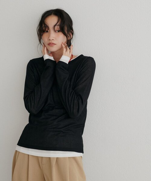 tシャツ レイヤードシアーパックTシャツ「WEB限定カラーあり」 レディース | Discoat | 34