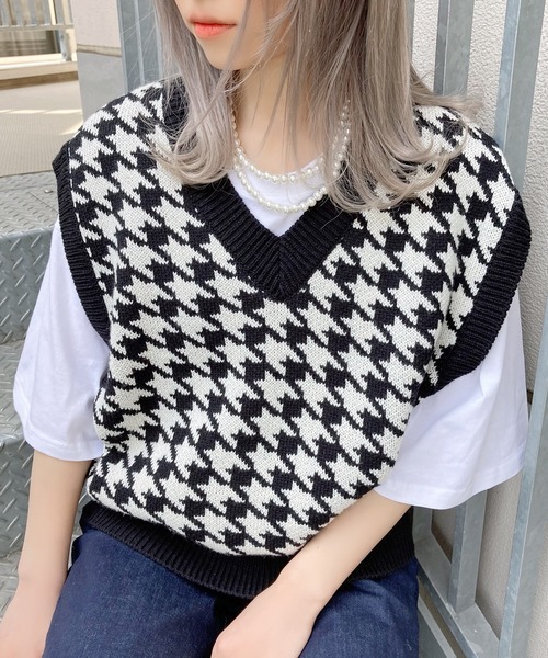 ベスト 千鳥柄ニットベスト :53061156:ZOZOTOWN Yahoo!店 - 通販 ...