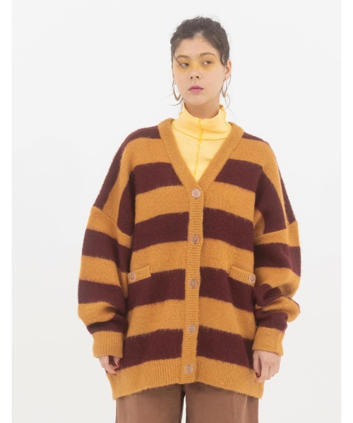 カーディガン 「Little sunny bite」Stripe knit cardigan レディース