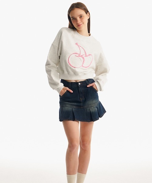 トレーナー スウェット KIRSH BIG CHERRY CROP SWEATSHIRT/キルシービッグチェリークロップスウェット「S」 レディース トレーナー スウェット KIRSH BIG CHERRY CROP SWEATSHIRT