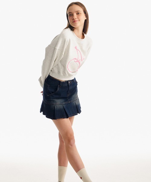 トレーナー スウェット KIRSH BIG CHERRY CROP SWEATSHIRT/キルシー