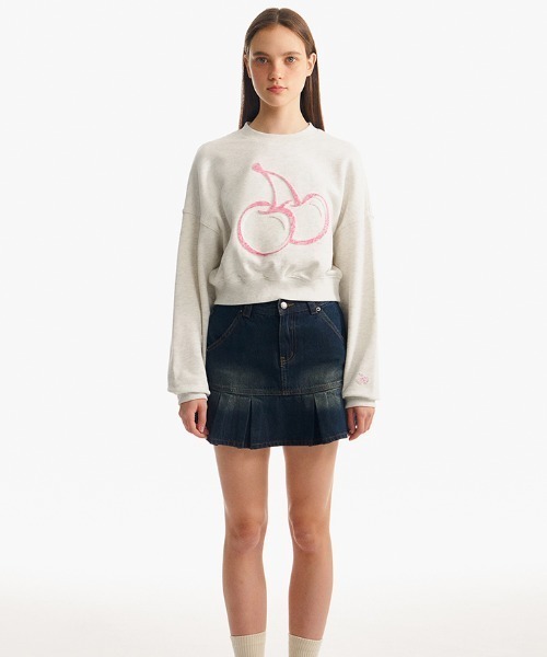 トレーナー スウェット KIRSH BIG CHERRY CROP SWEATSHIRT/キルシー