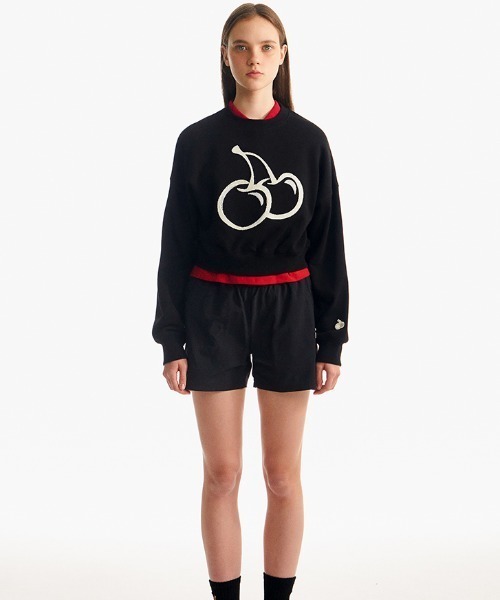 トレーナー スウェット KIRSH BIG CHERRY CROP SWEATSHIRT/キルシービッグチェリークロップスウェット「S」 レディース KIRSH（キルシー）の「KIRSH BIG CHERRY CROP SWEATSHIRT