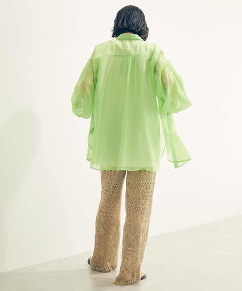 AMERICAN HOLIC パンツ 透かし編みニットパンツ レディース