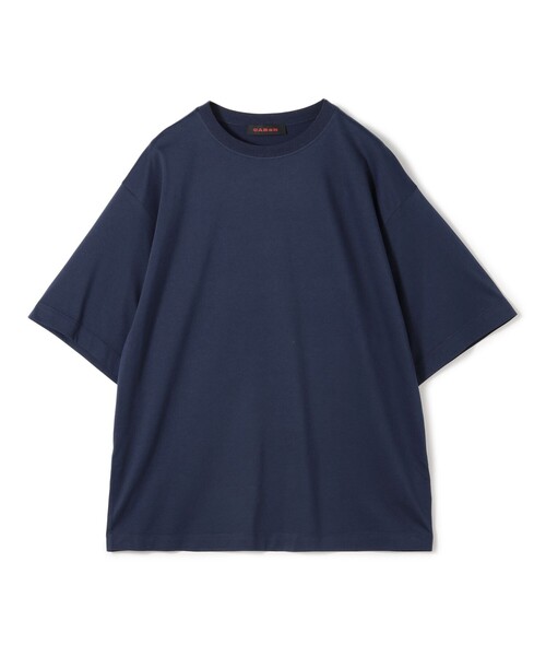 CABaN コットン ドロップショルダークルーネックプルオーバー　ネイビー　M CABaN tシャツ コットン ドロップショルダークルーネックプル
