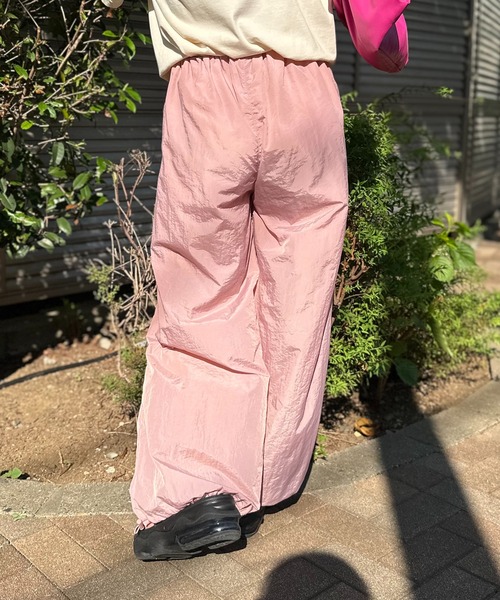 パンツ mi8-630 mi via loca パンツ 裾ドロストパラシュートパンツ レディース