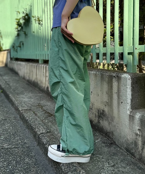 mi via loca パンツ 裾ドロストパラシュートパンツ レディース