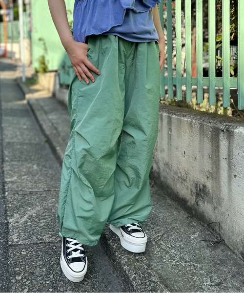 mi via loca パンツ 裾ドロストパラシュートパンツ レディース