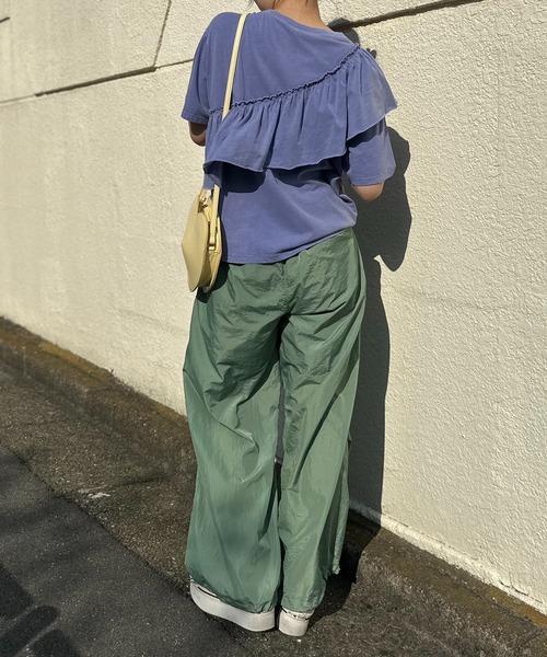 パンツ mi8-630 mi via loca パンツ 裾ドロストパラシュートパンツ レディース