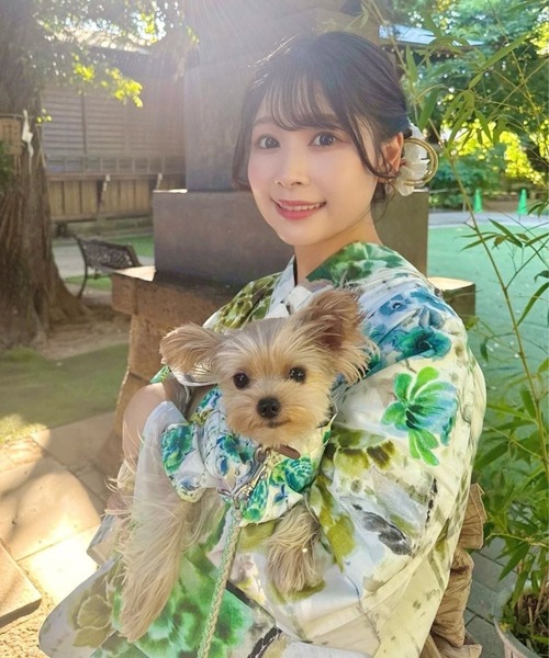 B375.pon2pan2☆オーダー☆犬☆浴衣ワンピ ONEKOSAMA OINUSAMA 犬 服 DESIGNERS GUILD コラボ ペット浴衣