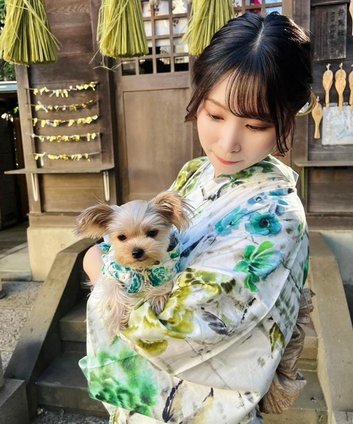 犬服ハンドメイド　浴衣　FuMa ハンドメイド犬服◉SALE◉富士山柄＜男の子＞浴衣◉Sサイズ