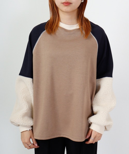 tシャツ a.n.l 　ボア切替プルオーバー レディース tシャツ a.n.l ボア切替プルオーバー レディース : ZOZOTOWN